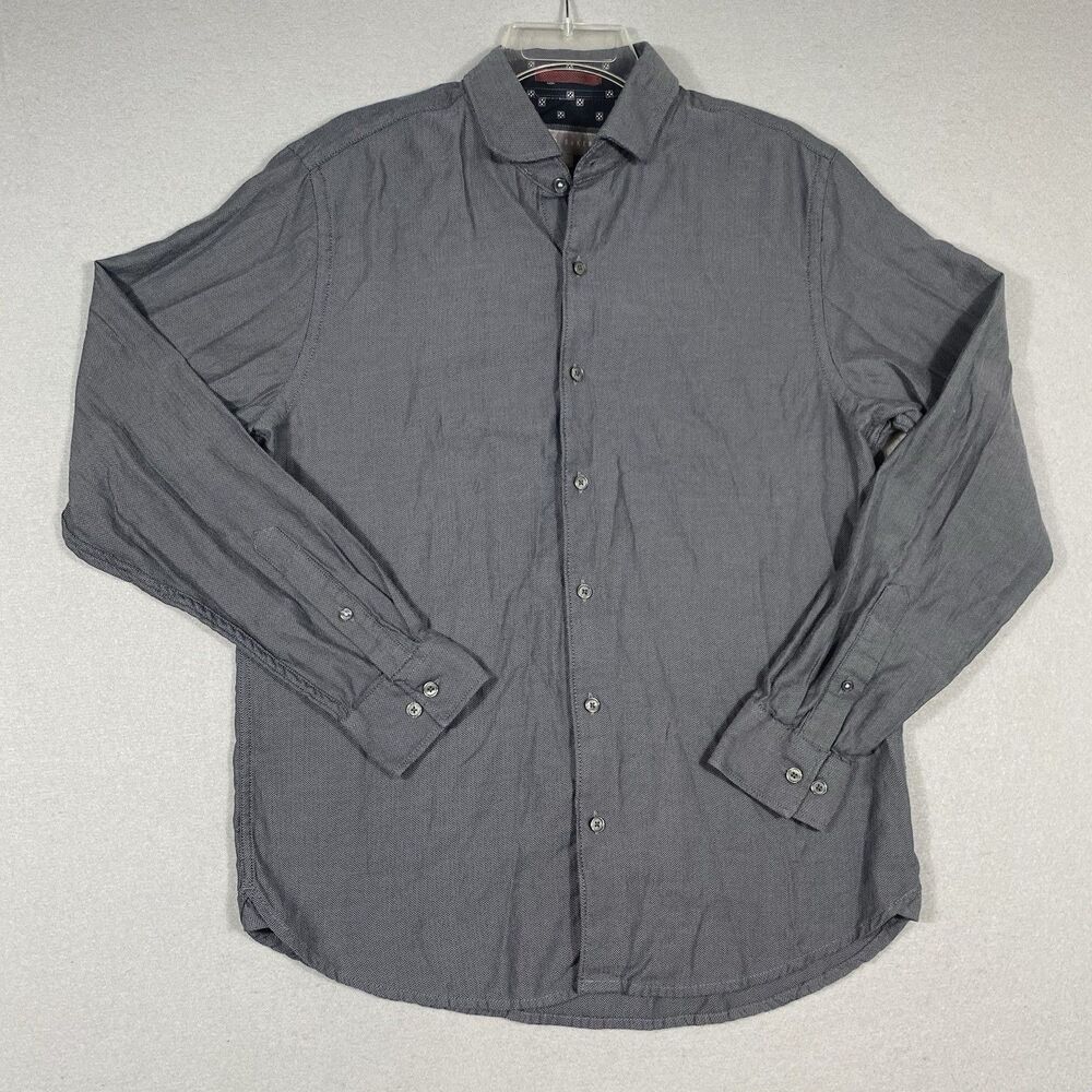 Ted Baker Dress Shirt Mens Size Medium Flip Cuff Long Sleeve Button Up Business